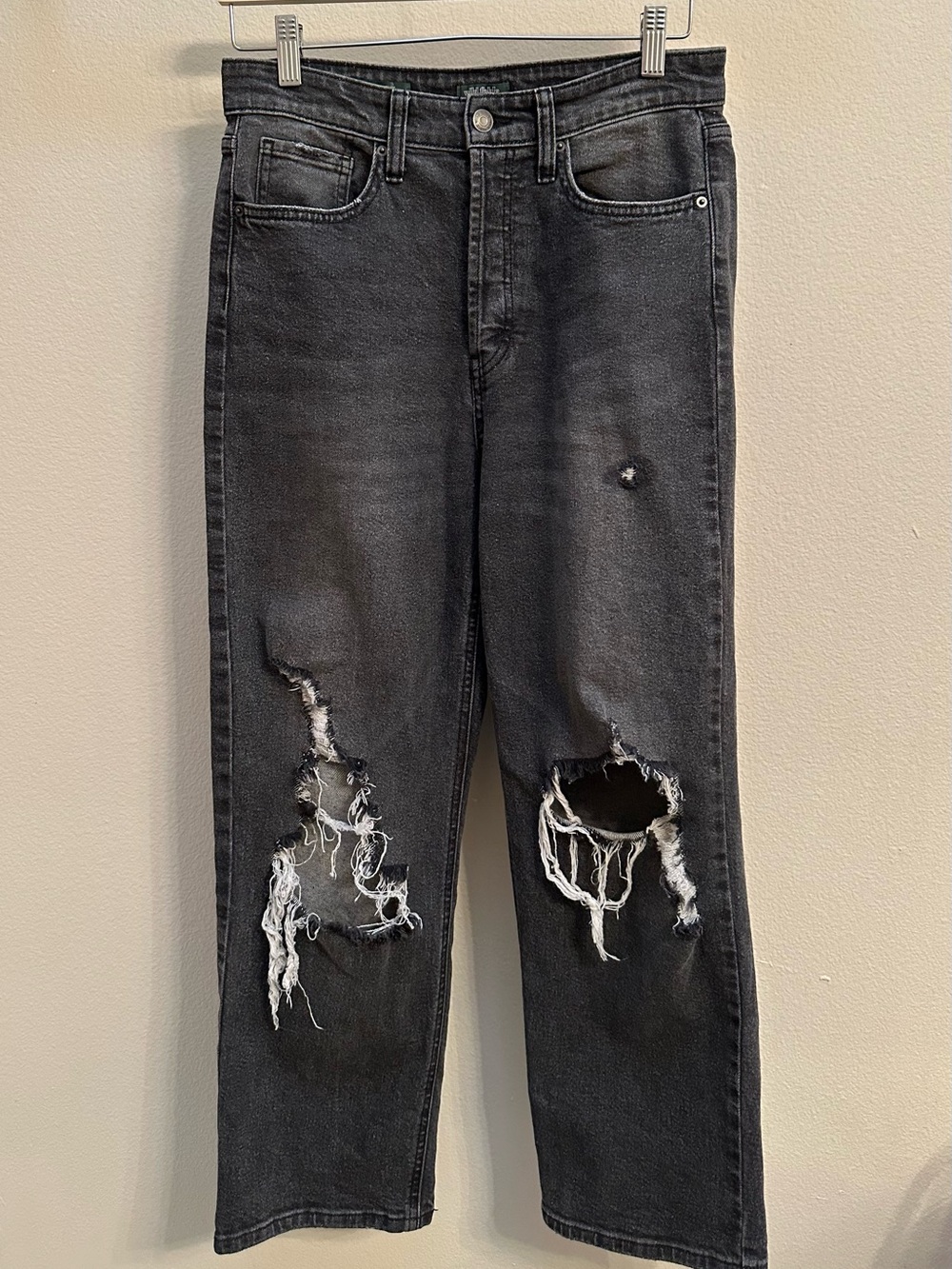wild fable Grey Distressed Straight Leg Jeans